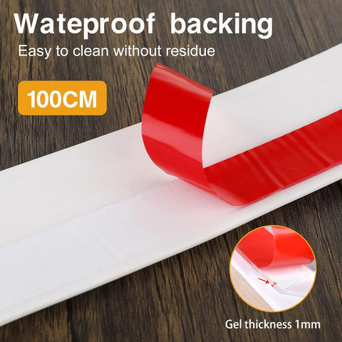 EXTSUD Adhesive Under Door Sweep Weather Stripping Soundproof Rubber Bottom 39" L x 2" W (1M White)- new but open packaging