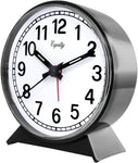 La Crosse Technology Black Analog Wind-Up Alarm Clock, condition new but clock face bowed, dented pack