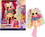L.O.L. Surprise! OMG Sunshine Color Change Bubblegum DJ Fashion Doll with Color Changing Hair for Kids Ages 4+- new but opened scruffy box