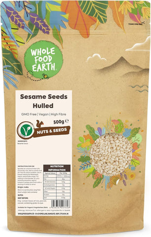 Wholefood Earth Sesame Seeds Hulled 500 g- best before 10/24