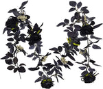 BFYDOAA 180cm Artificial Black Rose Vine Halloween, new but original packaging is missing