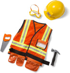 Melissa & Doug Construction Worker Costume Role Play Toys,  - refurbished MISSING SAW (ref tt154)