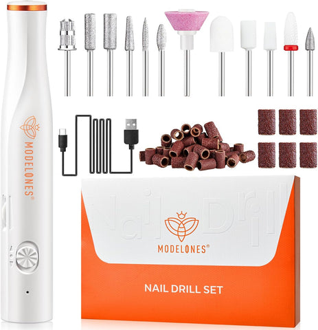 Modelones Cordless Nail Drill, 25000RPM Electric Nail File - New but damaged/scruffy box