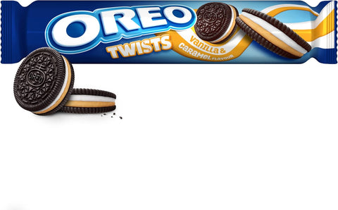 Oreo Twists Double Stuff Vanilla & Caramel, 157 g- best before 31/10/24