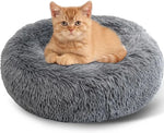 Plush Donut Dog, cat Bed, Dark Grey 50cm