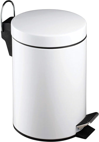 Premier Housewares Pedal Bin White Bin Stainless Steel 3 L-  H26 x W17 x D23cm- new but lid has a dent and slightly miss shapen