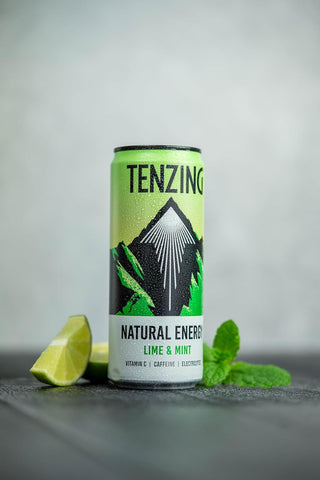 TENZING Natural Energy Drink Lime & Mint, 250ml- best before 09/25- slight dented cans