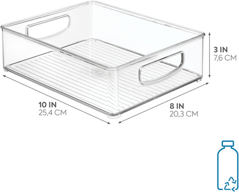 iDesign Fridge Organiser, Storage Container with Handles- 25.4D x 20.3W x 7.6H cm- new but small marks on the bottom