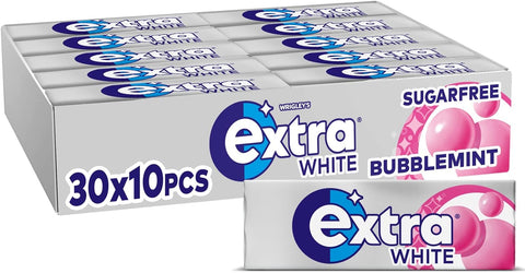 Extra White Chewing Gum, Sugar Free Bubblemint, Pack of 26 ONLY  best before 12/25 , open , scruffy box