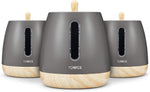 Tower Kitchen Storage Canisters, Matte with Wood Effect Accents, Grey, 3-Piece- new but opened scruffy box
