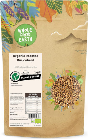 Wholefood Earth Organic Roasted Buckwheat – 2 kg- best before 04/04/24