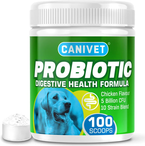 CANIVET Probiotics for Dogs, 100 scoop Powder 5 Billion CFU**- best before 05/25