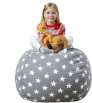 Bean Bag Seat Cushion, Toy Storage Bag, (Star Grey, 24in) New but no original packaging