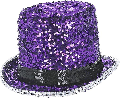 Smiffys Fever Deluxe Felt & Sequin Top Hat, New