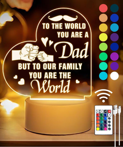 Acrylic Night Light, Personalised Dad Gift, condition new but open box