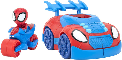 Marvel's Spidey and his Amazing Friends 2n1 Web Strike Feature Vehicle, New but scruffy packaging
