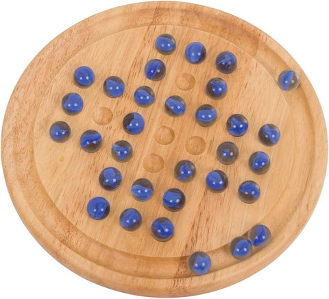 Bigjigs Toys Wooden Solitaire Marble Game, Used- very good, 3 marbles missing, scruffy box
