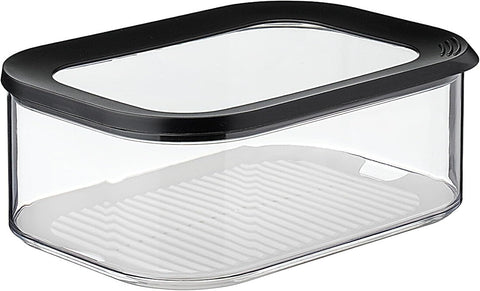 Mepal Cheese Box, Airtight Cheese Storage  2000ml, Black, New, slight dust and sticky label marks