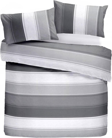 Fusion Duvet Cover and Pillow Case, 52% Polyester / 48% Cotton, Grey, Single- new but open scruffy packaging