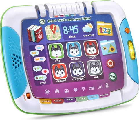 LeapFrog 2-in-1 Touch & Learn Tablet, used-good condition, open-scruffy box