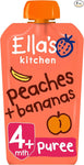 Ella's Kitchen, From 4 Months Organic Peaches and Bananas ,120 g, best before 05/25, dented pack