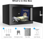 Bonsaii Safe Box with Key, Steel Construction Money 6.6L Small Safe Box for Home, Security for Cash Jewelry, 17x23x17 CM , new no original packaging