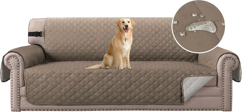 H.Versailtex Sofa Protector, 4 Seater with Adjustable Elastic Straps(Taupe/Beige) New but scruffy original packaging