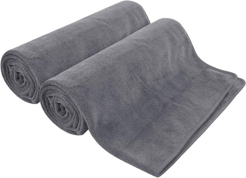 Sunland Microfibre Towels x 2, Grey, 61x121cm, condition new, no original packaging