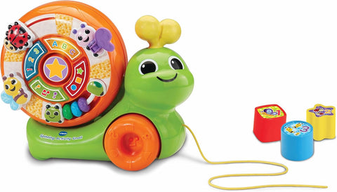 VTech Baby Spinning Activity Snail, Used- acceptable, missing 3 shapes, open, scruffy box