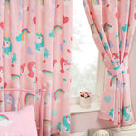 Price Right Home Pink Rainbows Kids Bedroom Curtains 72", condition new, open, damaged packaging