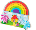 Melissa & Doug Blue's Clues & You! Wooden Rainbow Stacking Puzzle, new but damaged pack