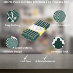 Penguin Home 100% Cotton Tea Towel, Set of 6, 65x45cm, Green, condition new but ONLY 6 towels