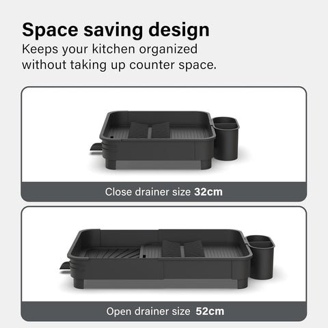 Extendable Dish Drainer Rack, Anthracite, New but open, damaged box