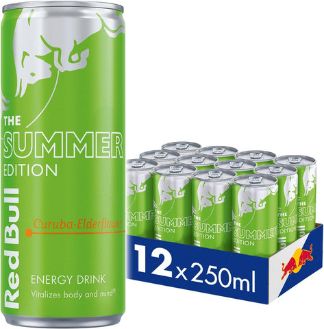 Red Bull Energy Drink Summer Edition Curuba-Elderflower pack of 10x250ml- best before 17/03/25- open pack and taped