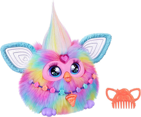 Furby Tie Dye Interactive Plush Toy - English Version- used good, scruffy box