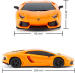 CMJ RC Cars Lamborghini Aventador Remote Control RC Car 1:24 Scale Working Lights  (Orange)- new