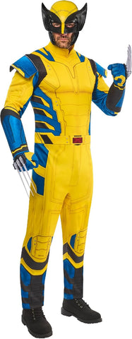 Rubies Official Marvel Wolverine Costume, Adult Superhero Fancy Dress , size M , new , scruffy packaging , open pack