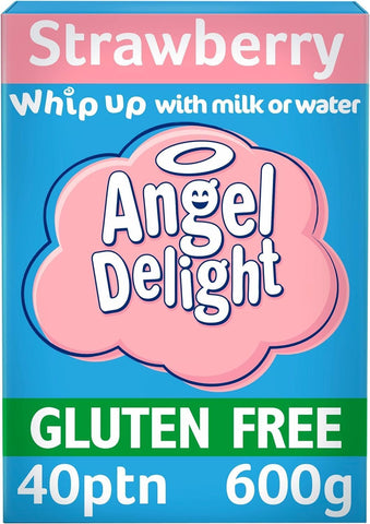 Angel Delight Smooth & Creamy Strawberry Flavour Instant Dessert Mix, 600 g, best before 08/24-scruffy box/ may come open box/still sealed