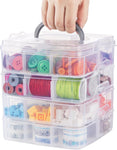 ilauke 4 Tier Craft Storage Box Transparent New