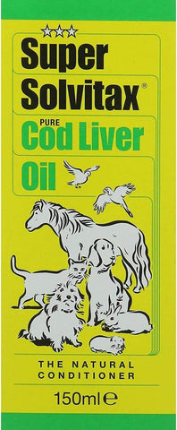 Super Solvitax Pure Cod Liver Oil, 150ml, best before 5/26, scruffy box