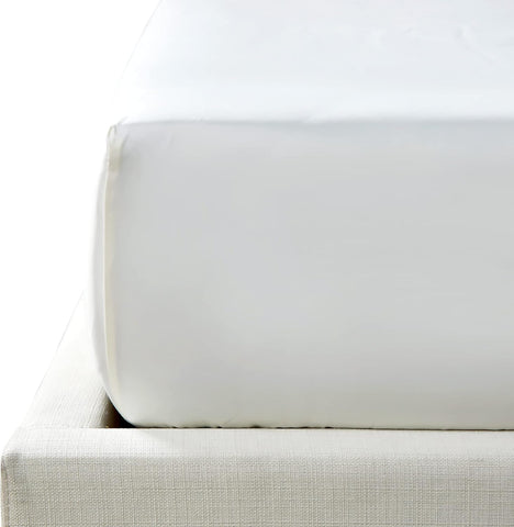 NTBAY 500 Thread Count 100% Egyptian Cotton Single Fitted Sheet, Deep 12" / 30cm Fitted Bed Sheet, White- new but open scruffy packaging