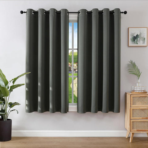 Joydeco Blackout Curtains, Insulated Eyelet Top  2 Panels - W46"x L54"- new but small snagging from the tape, no original packaging
