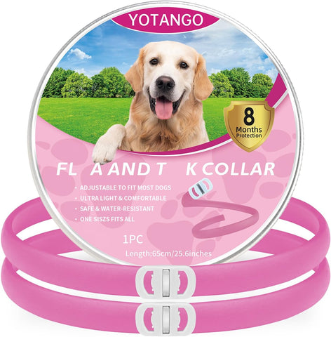 YOTANGO Adjustable Dog Collar 2 Pack - Pink damaged packaging