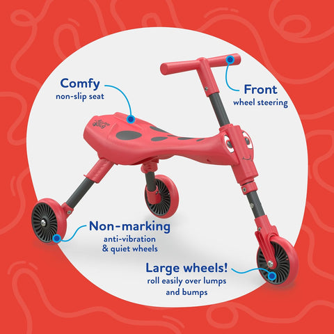 Scuttlebug Beetle Trike, Used- very good, needs 3 screws to secure wheels + handle bar