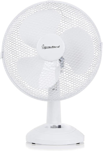 Signature 9” 2 Speed Desk Fan with Oscillation, New but open, scruffy box