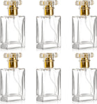 Perfume Glass Bottles 30 ml 6 Pieces Gold, New but 1 taken out of bubble wrap, finger marks on it, open box