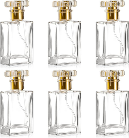 Perfume Glass Bottles 30 ml 6 Pieces Gold, New but 1 taken out of bubble wrap, finger marks on it, open box