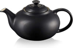 Le Creuset Stoneware Classic Teapot, 1.3 Litres, Serves 3-4 Cups, Matte Black- new but small chip inside lid(does not affect use),small white mark on the teapot