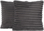 OHS Grey Sofa Cushion Covers Faux Fur Rib, Pack of 2 Charcoal, condition new, no original packaging