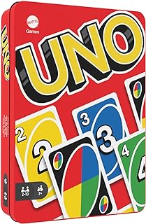 UNO Card Game with Collectible Storage Tin, condition used, 1 card missing (Ref TT58)